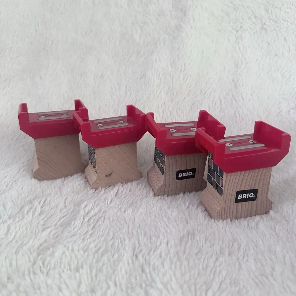 BRIO Wooden Railway Lot of 4 Super Supports for Elevated Tracks